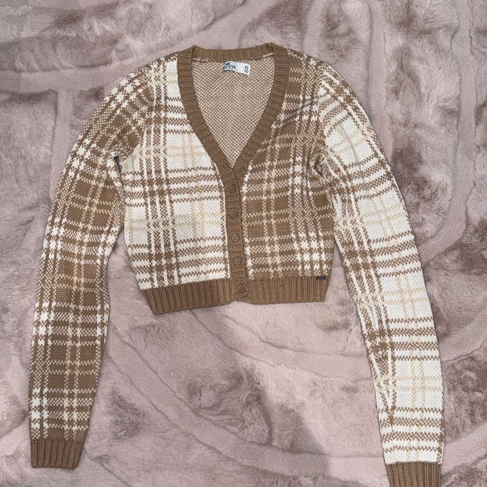 Plaid cropped sweater from Hollister